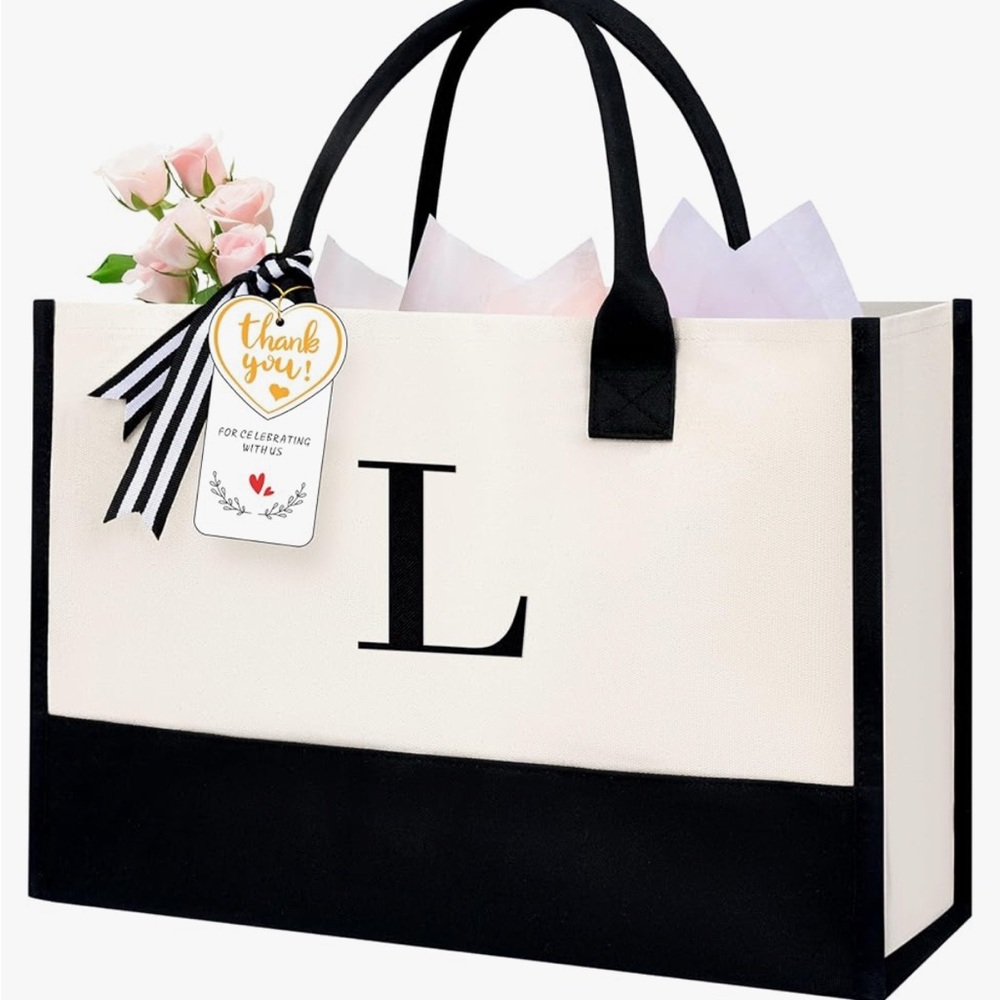 Elegant Black and White Tote Bag